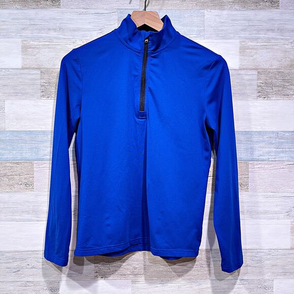 POLO Ralph Lauren 1/4 Zip Performance Jersey Pullover Blue Boys Large 14 16 - Picture 1 of 6